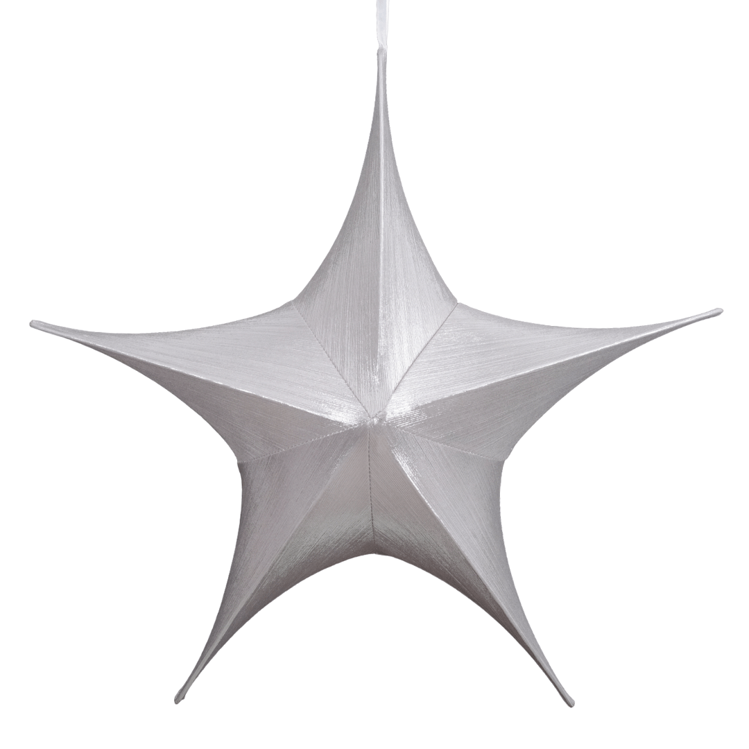 (COL0093PL) Estrella de tela 80 cm plata