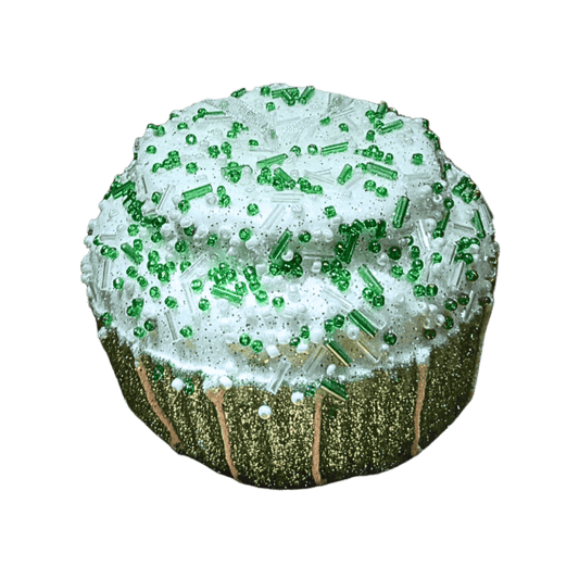 (COL2159MN) Muffin con chispas de lentejuela menta 10 cm x 7 cm