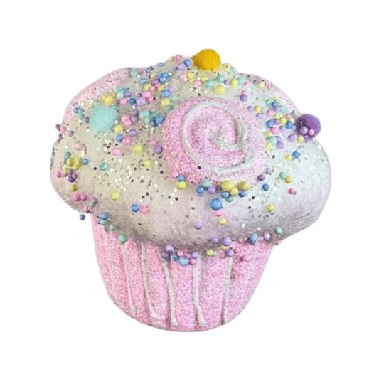 MUFFIN CON CHISPAS 12CM X 12CM ROSA