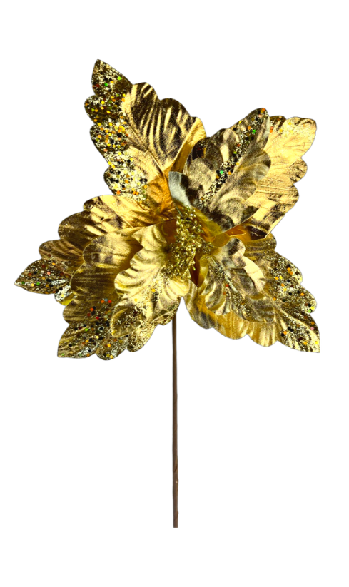 (FLQ09237MtG) Nochebuena Metálica Oro 30X50 cm