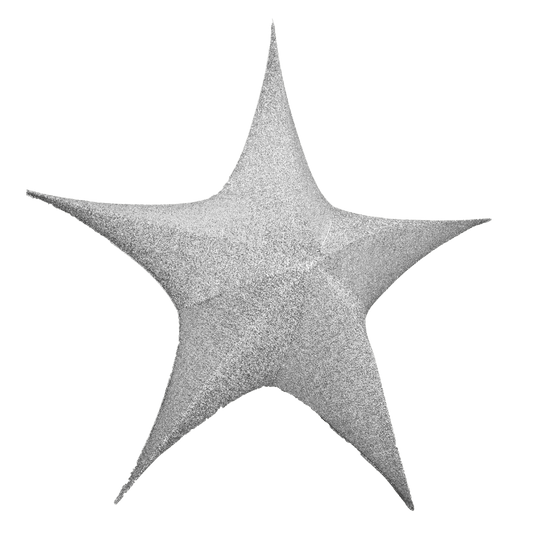 (DEC0026PL) Estrella de tela 65 cm plata