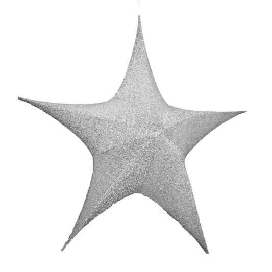 (DEC0027PL) Estrella de tela 80 cm plata