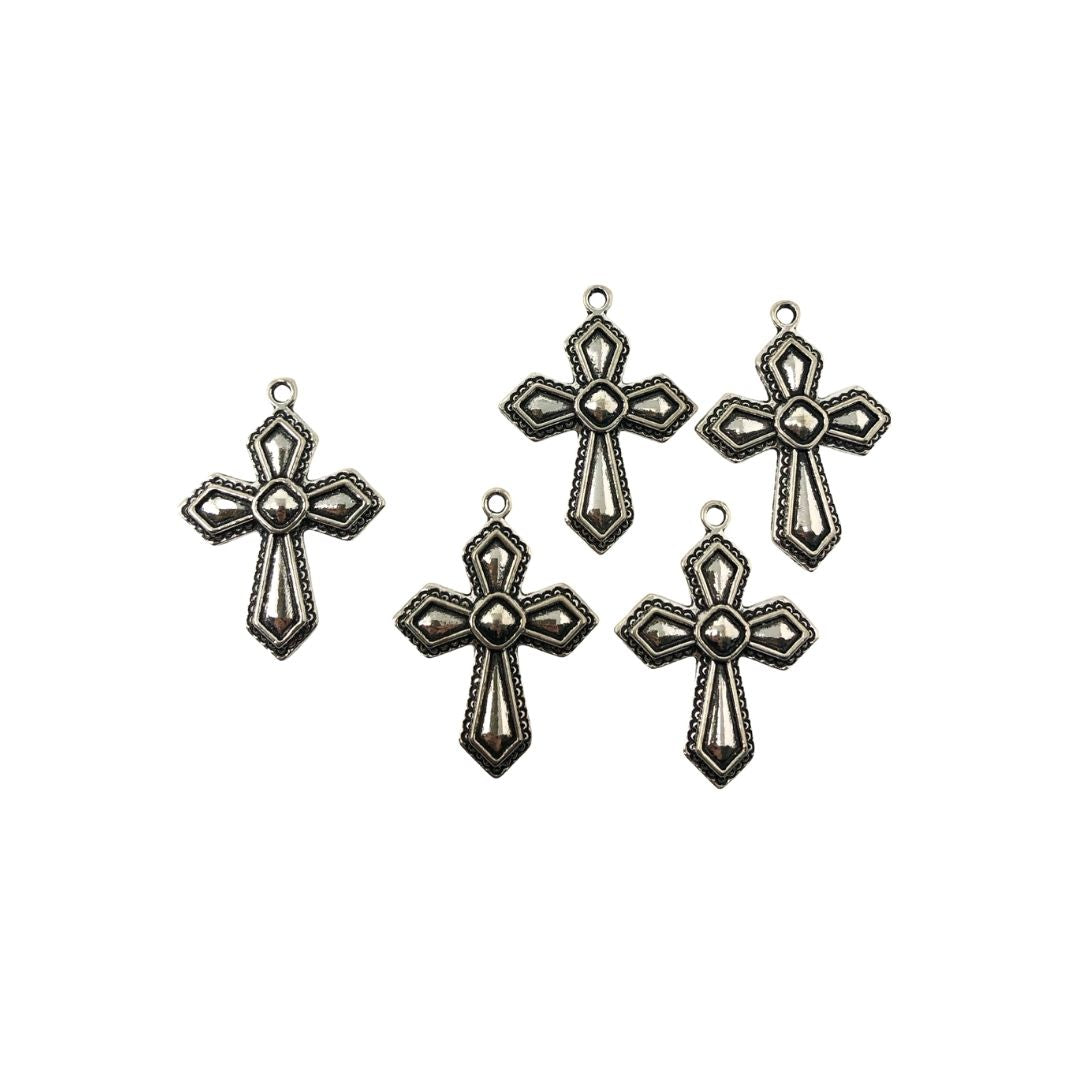 Dijes de cruces de madera/metal