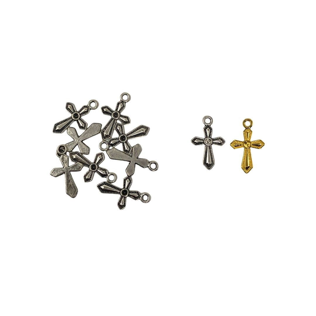 Dijes de cruces de madera/metal