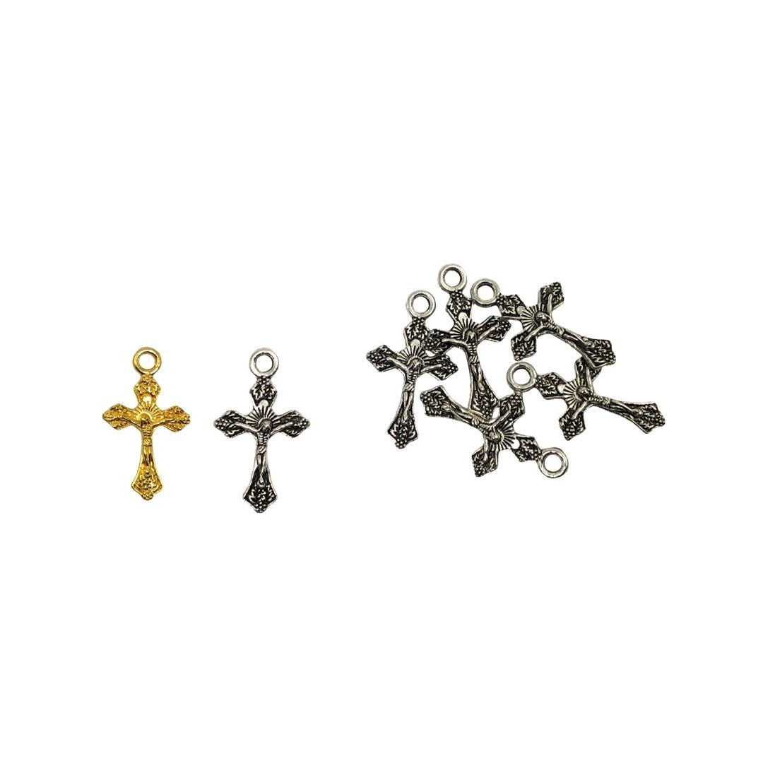 Dijes de cruces de madera/metal