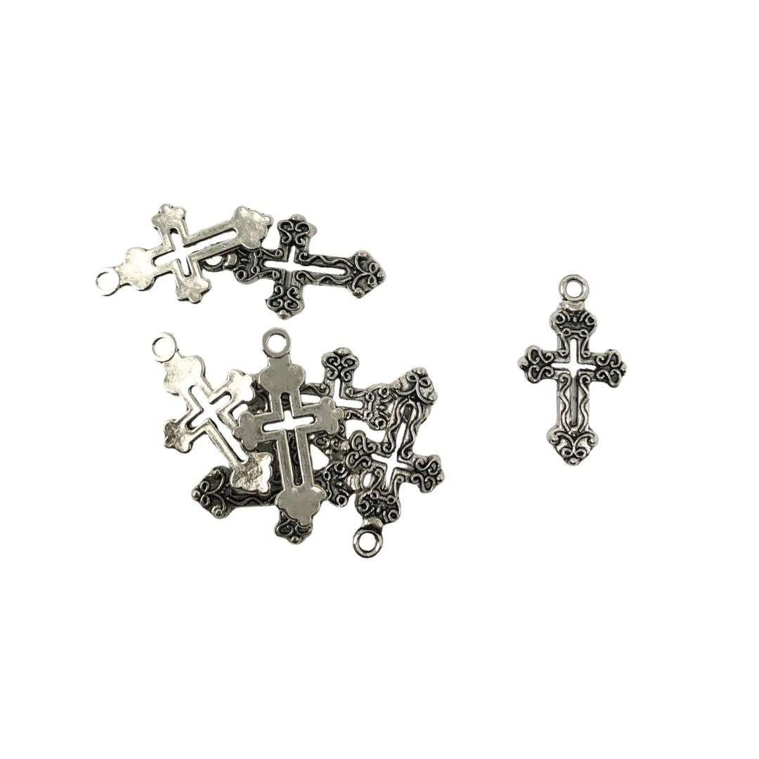 Dijes de cruces de madera/metal