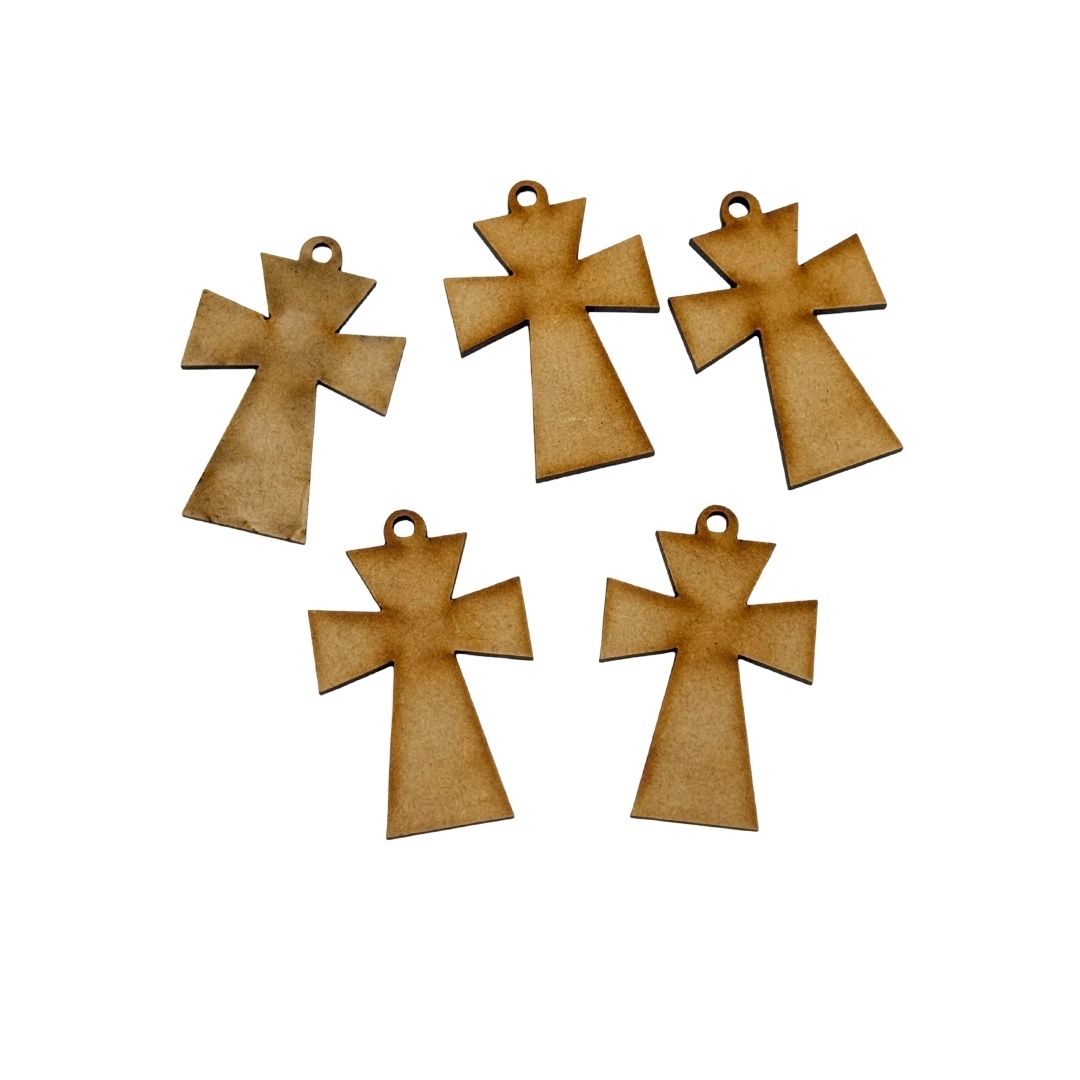 Dijes de cruces de madera/metal