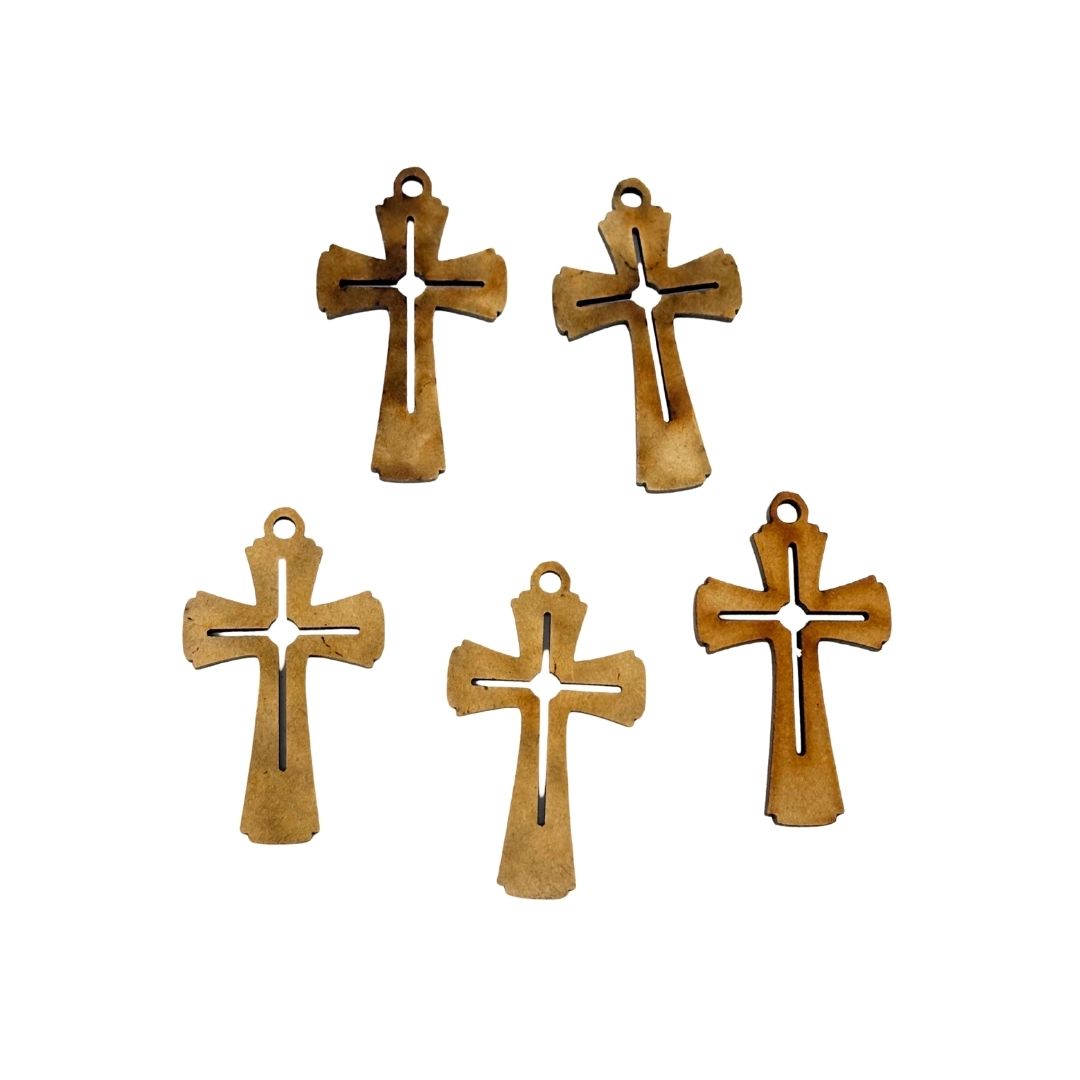 Dijes de cruces de madera/metal