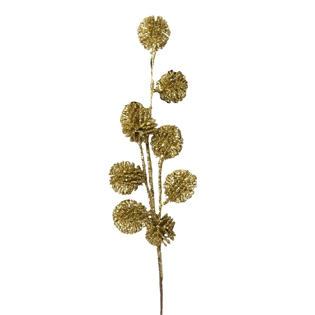 (DTI0164G) Follaje pompon 60 cm oro