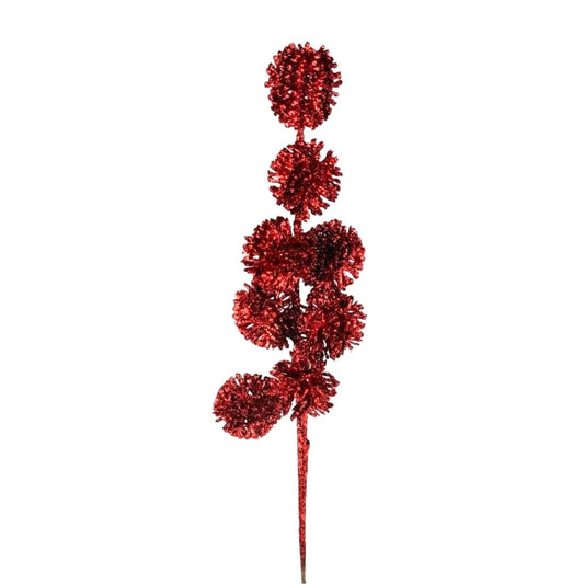 (DTI0164R) Follaje pompon 60 cm rojo