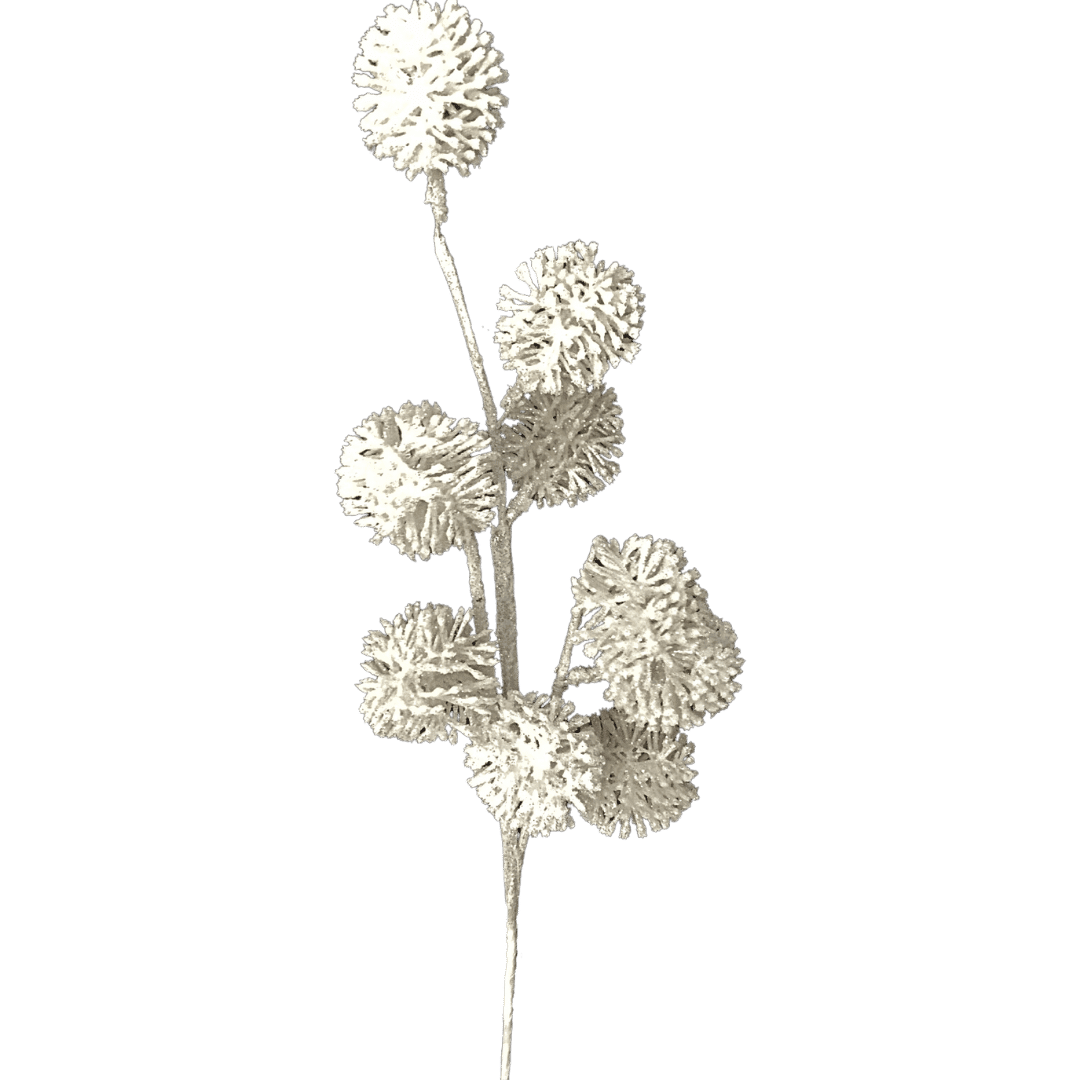 (DTI0164W) Follaje pompon 60 cm blanco