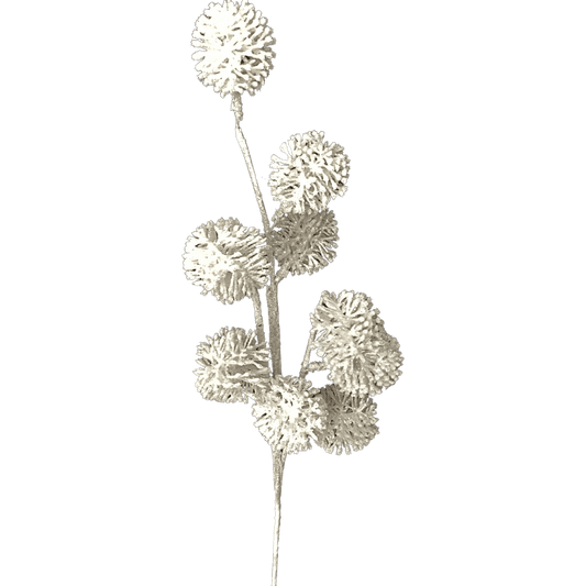 (DTI0164W) Follaje pompon 60 cm blanco