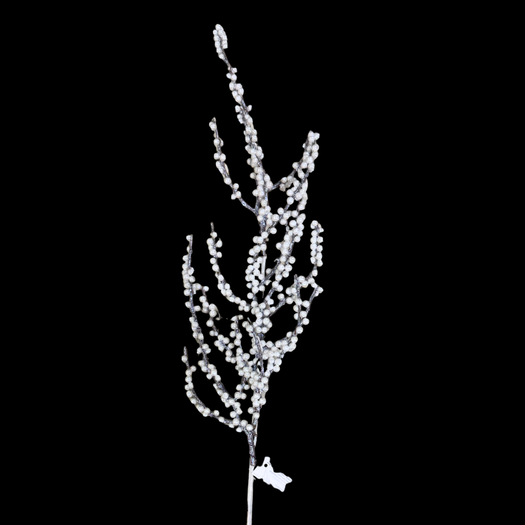 (DTI0262W) Follaje mini perlas 77 cm blanco