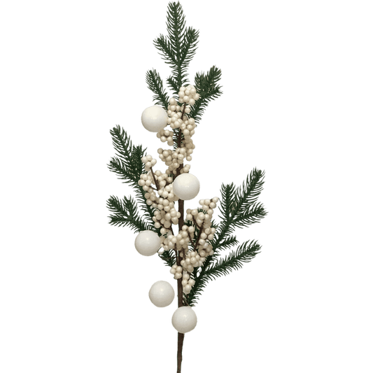 (DTI0356W) Follaje berry esfera 60 cm blanco