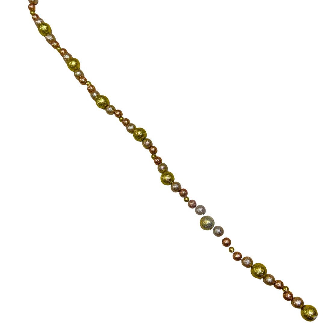 (DTI0180GCHCp) Guia de esferas escarchadas oro glam 1.10m