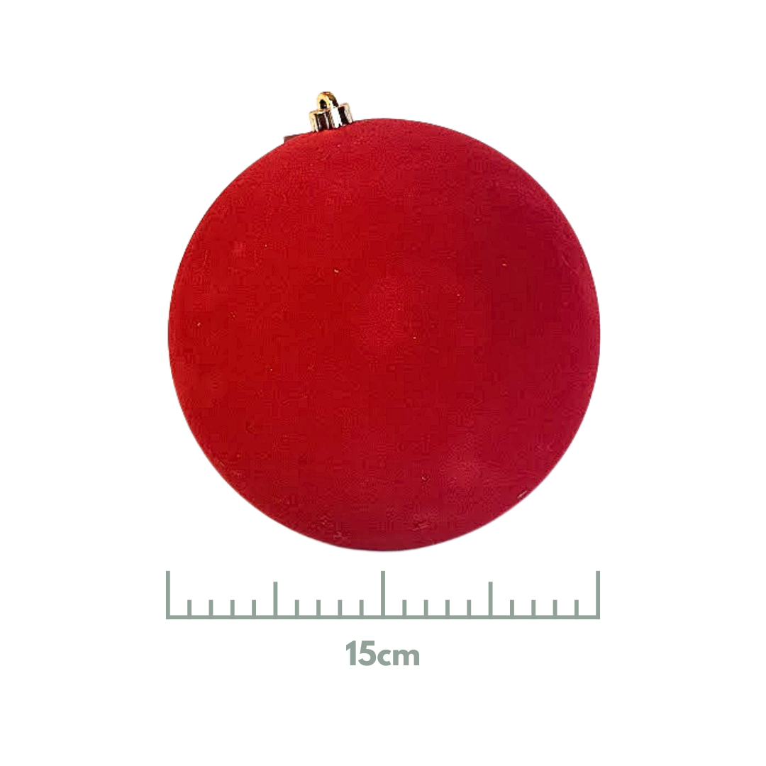 Esfera terciopelo rojo, medidas 25 cm/30 cm