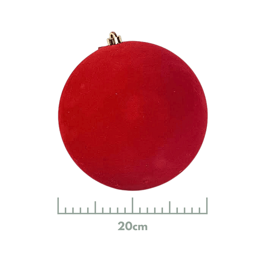 Esfera terciopelo rojo, medidas 25 cm/30 cm