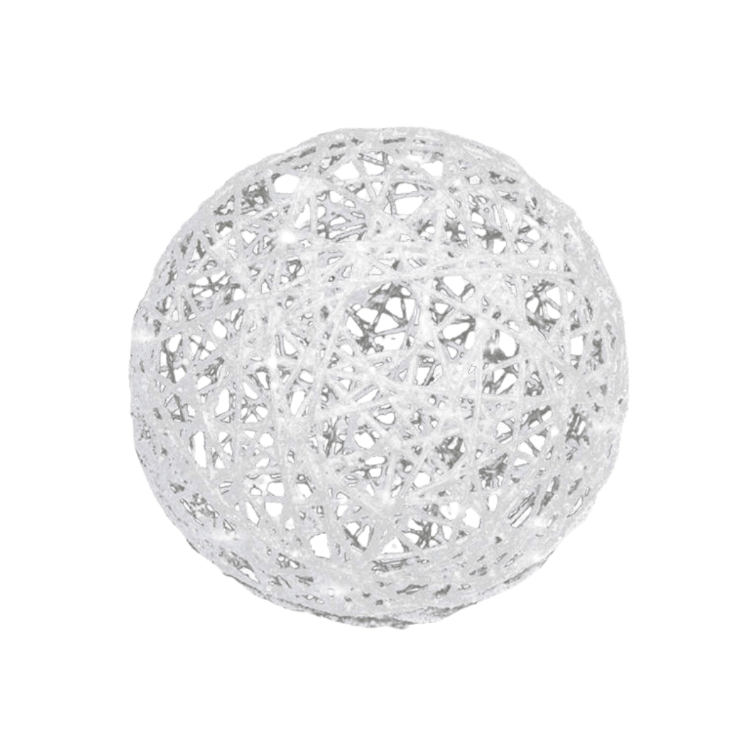Esfera blanca mecate con luz
