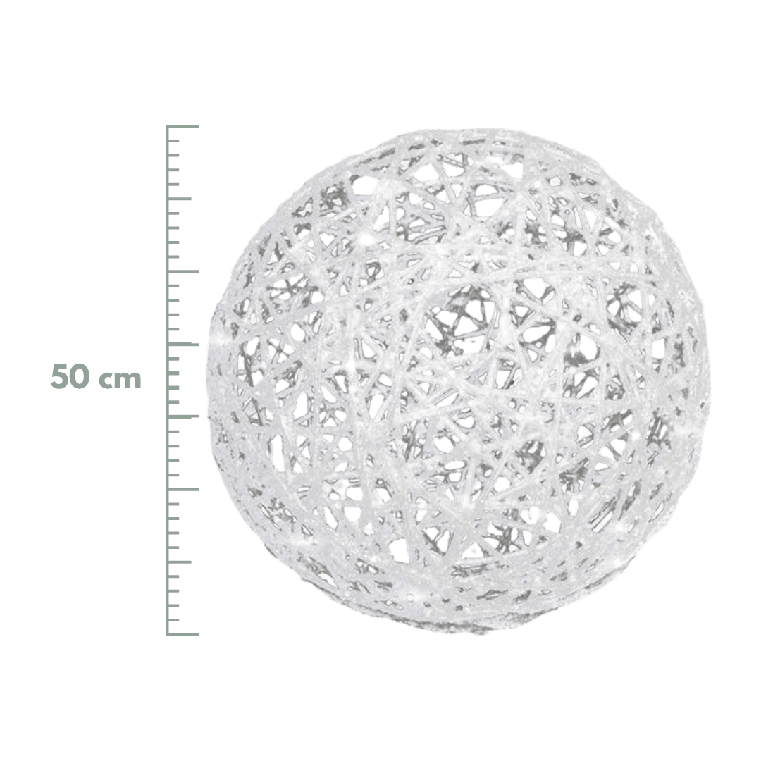 Esfera blanca mecate con luz
