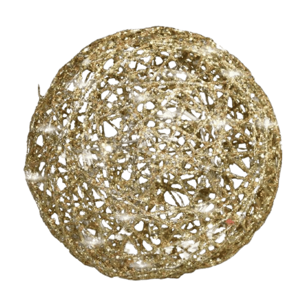 (ESFT-L-046) ESFERA MECATE C/LUZ 50CM ORO.