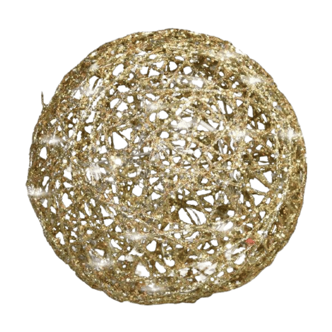 (ESFT-L-046) ESFERA MECATE C/LUZ 50CM ORO.