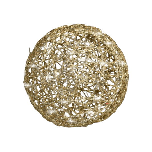 ESFERA MECATE C/LUZ 50 CM ORO