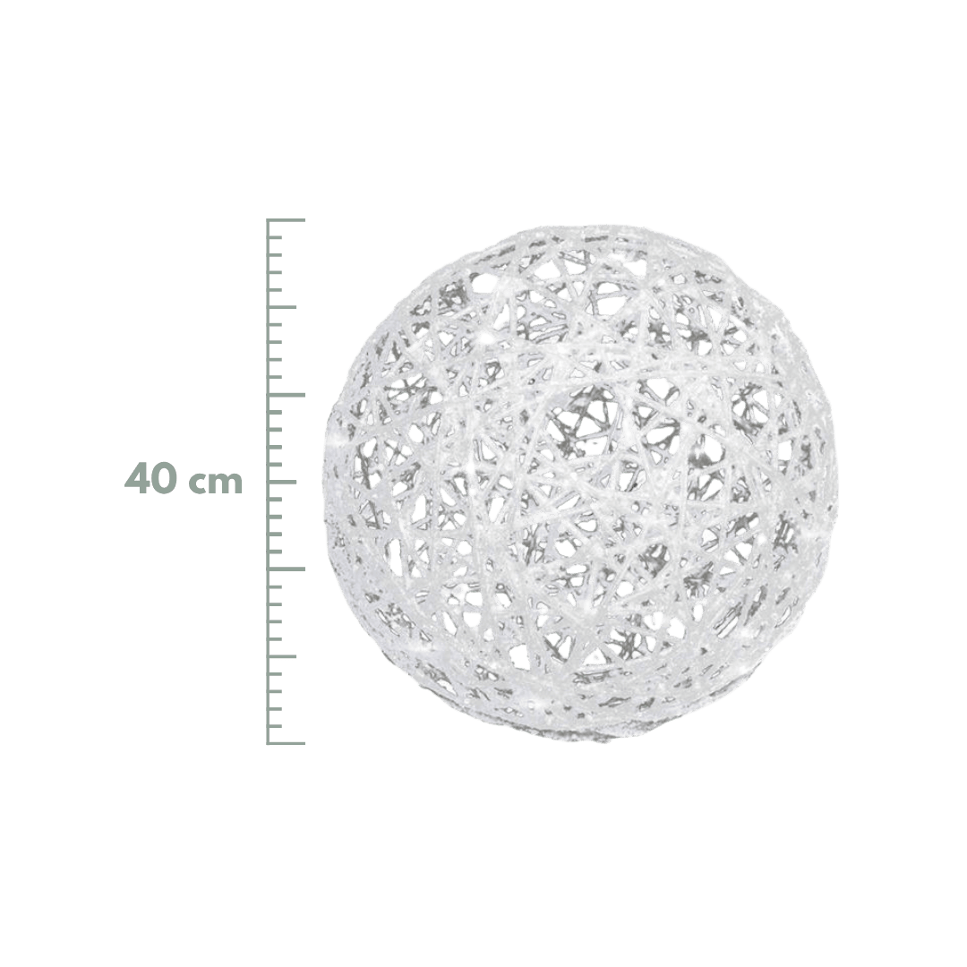 Esfera blanca mecate con luz