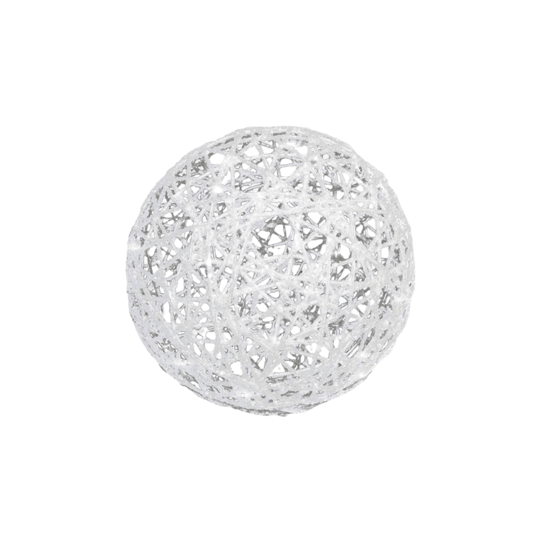 Esfera blanca mecate con luz