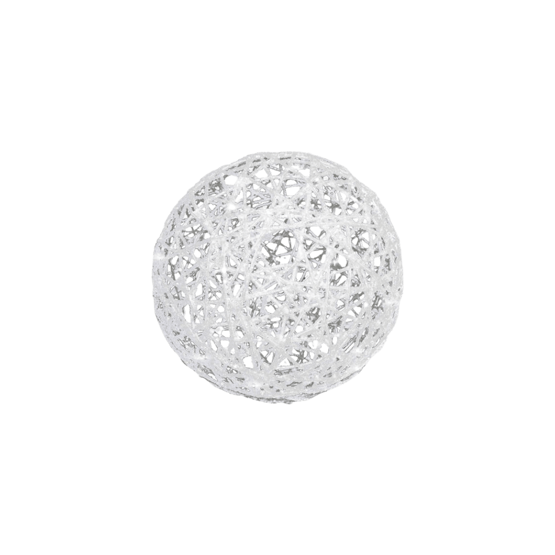 Esfera blanca mecate con luz