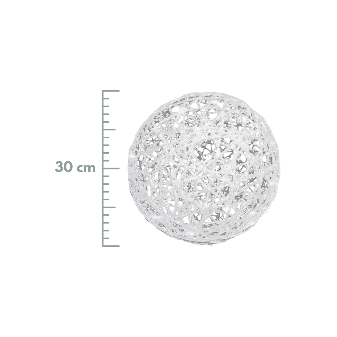 Esfera blanca mecate con luz