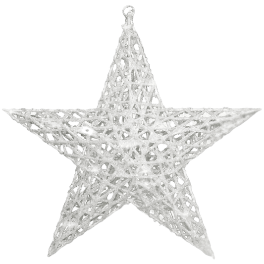 (ESTT-S-030) Estrella mecate c/luz 30/50 cm blanco