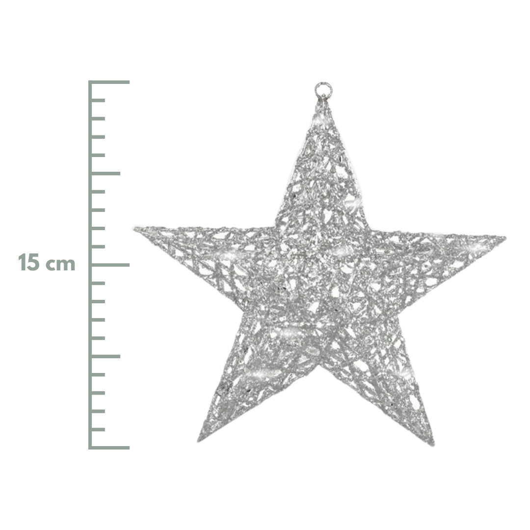 (ESTT-S-070) Estrella mecate c/luz 30/50 cm plata