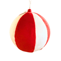 Esfera Caramelo Bicolor terciopelo 20 Cm Rojo/Blanco