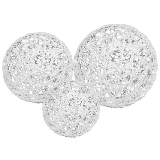 Esfera blanca mecate con luz