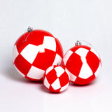 Esferas navidenas Arlequín bicolor Rojo (diferentes tamaños)