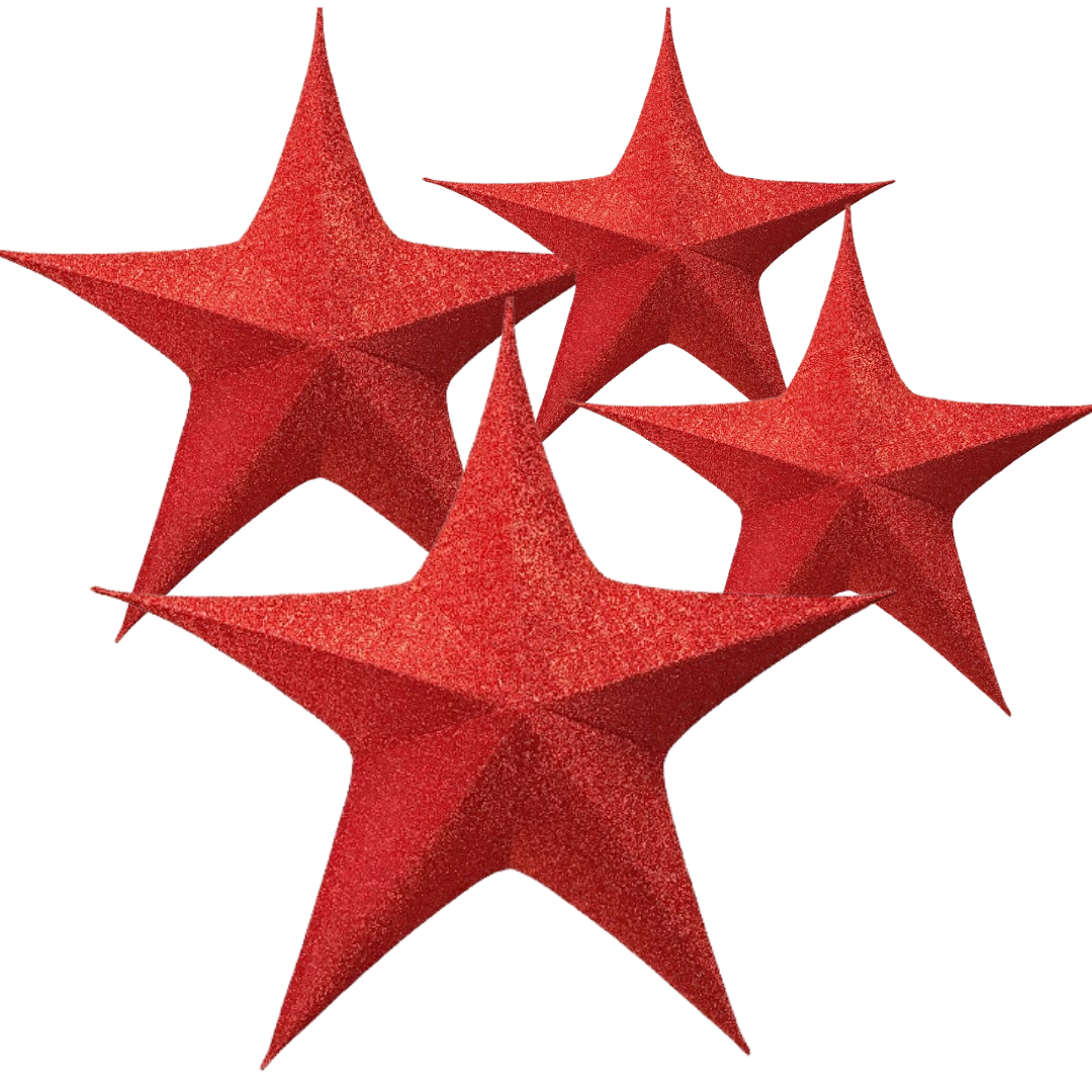 Estrella armable brillante rojo 40cm/65cm/80cm/110cm