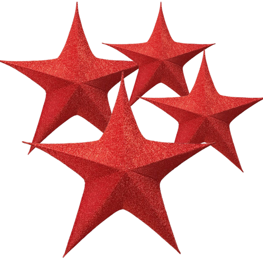 Estrella armable brillante rojo 40cm/65cm/80cm/110cm