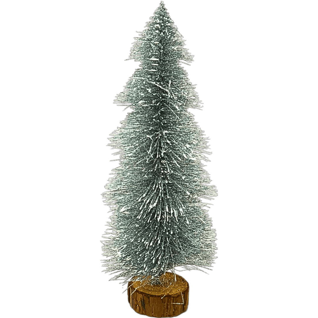 (FIG0626BL) Pino decorativo para centros de mesa nevado 24 cm x 9cm