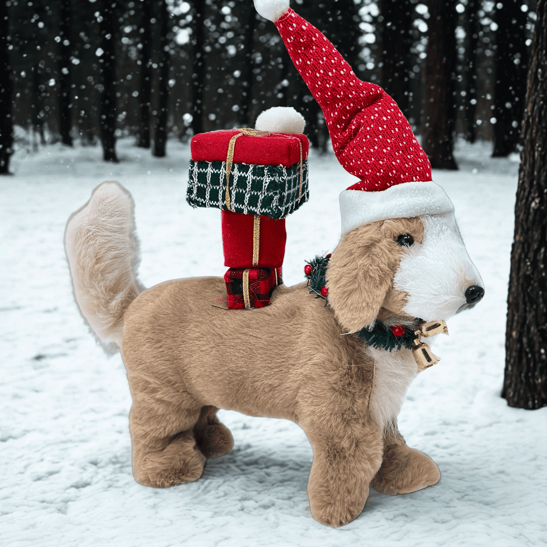 (FIG0656CF) Perrito con regalos 29X26X9CM