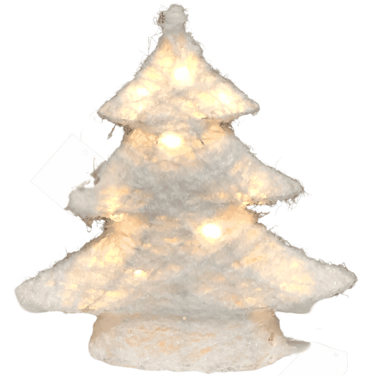 (FIG0838BL) Pino peluche 15 luces 30x30 cm blanco