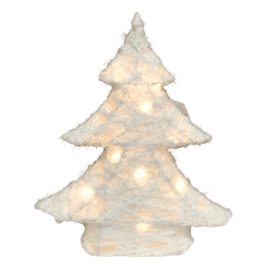 (FIG0839BL) Pino plumas 20 luces 35 x 40 cm blanco
