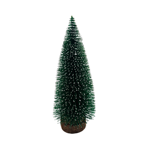 (FIG0897VD) Pino con base de madera  20 cm verde