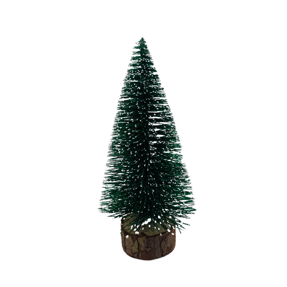 (FIG0898VD) Pino con base de madera  15 cm verde