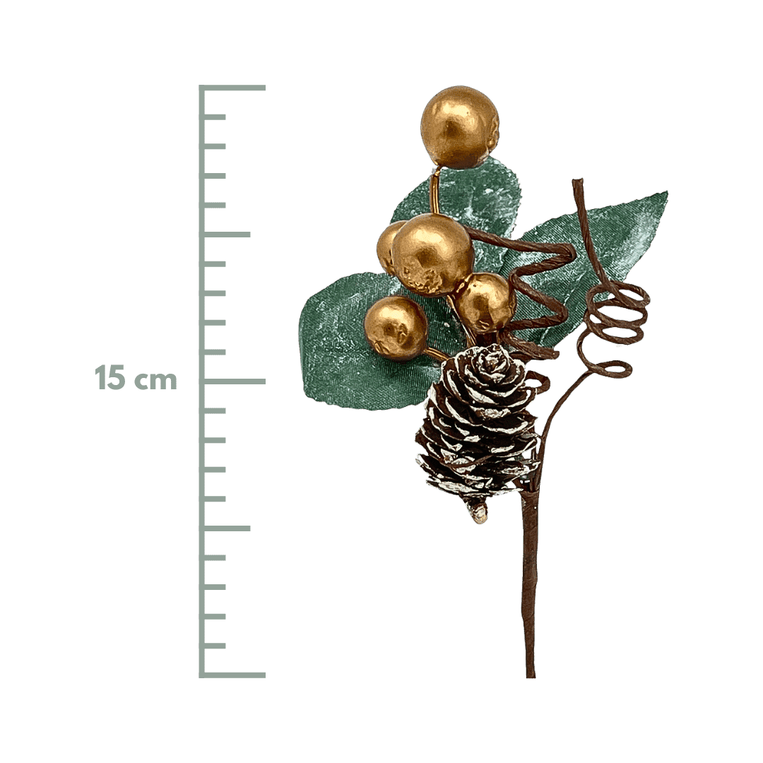 (FLA01449G) Mini pick perlas oro 15 cm