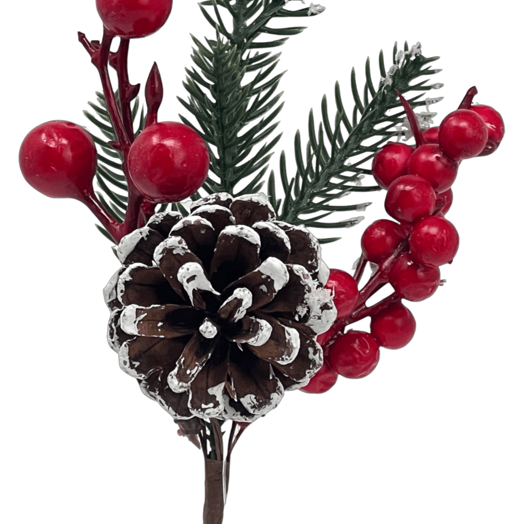 (Fla01458) Follaje navideño De Berries 27Cm Rojo