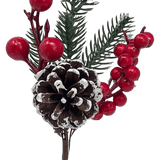 (Fla01458) Follaje navideño De Berries 27Cm Rojo
