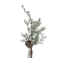 (Fla01478) Follaje Nevado De Berries 36Cm Blanco