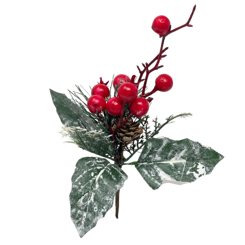 (FLA01482R) Pick navideño con berries