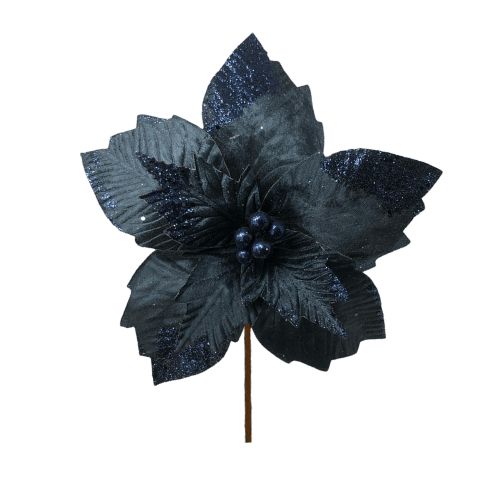 (FLA01719OB) Nochebuena terciopelo azul 33 cm x 40 cm