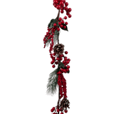 (Fla01813R) Guia De Berries Con Piñas Rojo